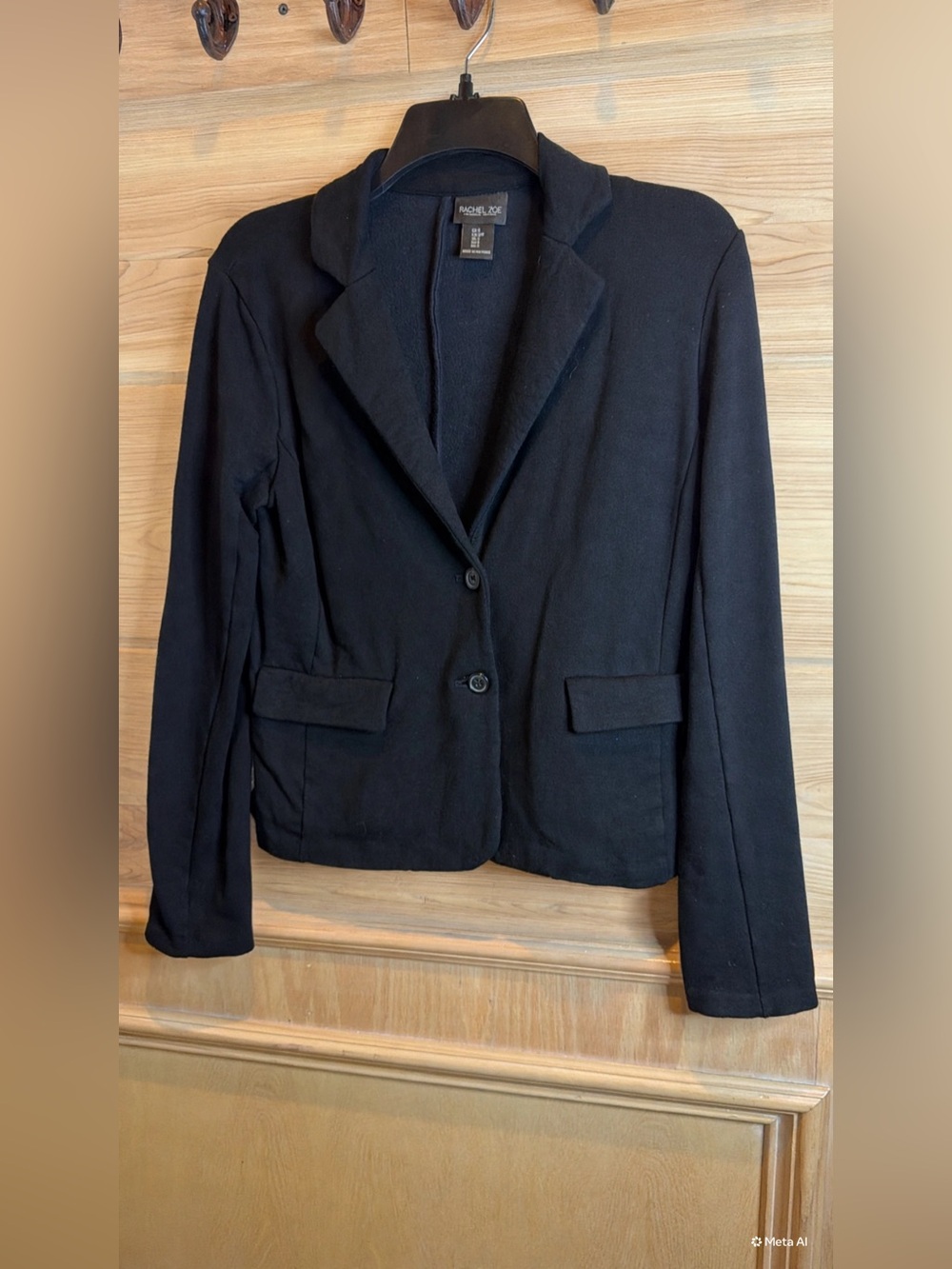 RACHEL Rachel Roy Black Women's Two-Button Tailored Blazer